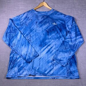 Habit Realtree Fishing Performance UPF 40+ Long Sleeve Shirt Mens XL Blue Camo